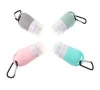 HEMOTON Botellas de Silicona para Cosméticos 38 Ml Colgador, Set de 4 Dispensadores de Gel de Ducha Reutilizables, Portátiles y Ligeros para Viaje y Cuidado Personal