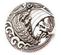HEMOTON Broche de Metal Vintage Estilo Barco Vikingo Color Plata Antigua Pin Decorativo para Chal y Bufanda Broche Clip Resistente para Ropa y Accesorios