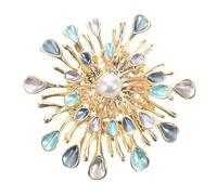 HEMOTON Broche de Perla Forma de Girasol Broche de Novia Imitación de Gemas Prendedor de Flor Vintage para Ropa Sombreros Bolsos y Vestidos para Mujeres y Adolescentes