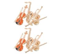 HEMOTON Broche de Solapa Metal Forma de Instrumento Musical, Set 8 Piezas Mini Pins de Saxofón, Violín, Trompeta y Clarinete, Accesorios para Camisa y Mochila, Obsequio para