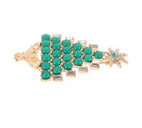 HEMOTON Broche Navideño de Aleación Pedrería en Forma de Árbol de Navidad Verde Accesorio Festivo para Disfraz de Navidad y Broche para Fiesta Navideña Diseño Hueco para Mujer Joyería