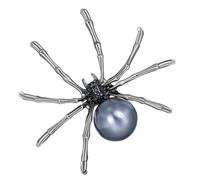 HEMOTON Broche Pecho Creativo Forma De Araña y Perlas, Accesorio De Moda De Aleación Para Mujer, Broche Elegante Para Fiestas, Bodas y Uso Diario, Plateado y Delicado, Tamaño Estándar