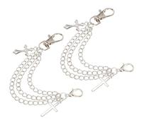 HEMOTON Cadenas Decorativas para Zapatos Multicapa de Aleación Ligera Diseño Creativo para Fiesta y Banquete, Adornos de Zapatos en Forma de Robot, Plata, 1 Par