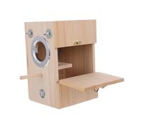 HEMOTON Caja de Anidación de Madera Natural Nido de Cría de Periquitos y Dividido Incubación Mascotas como Cockatiels y Lovebirds