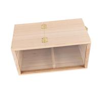 HEMOTON Caja de cría de Jaula de Madera Casa de pájaros de Madera Nido de crianza de de pájaros Nido para criar Acrílico