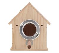 HEMOTON Caja de Nido de Madera para Periquitos Casa de Cría con Ventilación y Amplio Compatible con Periquitos Ninfas Agapornis y Canarios para Jaulas y Aviarios