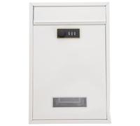 HEMOTON Caja de Sugerencias Creativa de Hierro de Color Blanco con | Bloqueo por Combinación y Llave, Montaje en Pared, Ranura Práctica, para Mensajes y Votos