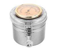 HEMOTON Caja Humidificadora de Acero Inoxidable con Higrómetro Integrado para Conservación de Aroma y Prolonga la Vida del Cigarro, Adecuado para Viajes y Uso al Aire Libre