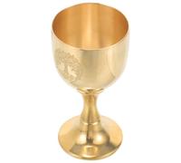 HEMOTON Cáliz Vintage de Latón Dorado para Altar Diseño Delicado y Clásico, Copa Resistente para Decoración del Hogar y Rituales de Tarot