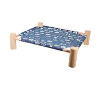 HEMOTON Cama para Campamento De Gato para Camas para Gatos Mascota Cama De Gato Elevada Hamaca para Gatos De Interior Elevado Interior Perca Hamaca para Mascotas Marina De Guerra De Madera
