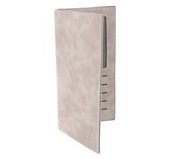 HEMOTON Cartera Delgada para Hombre Color Gris Claro, Billetera Larga Múltiples Ranuras para Tarjetas, Ventana para Identificación y Organizador PU, Uso Diario y Formal