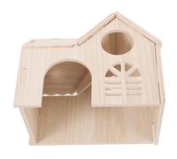 HEMOTON Casa de Madera para Hámster Refugio Secreto de Madera Accesorio y Duradero para Mascotas para Descanso y Privacidad Jaulas de Hámster y