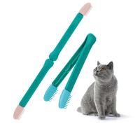 HEMOTON Cepillo Para Limpiar Lágrimas De Gato Multifunción, Peine Portátil Para Gatitos, 2 Piezas Azul, Cepillo De Limpieza Para Ojos y Pelo, Cuidado Práctico Para Gatos Domésticos