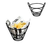 Hemoton Cesta de alambre de metal de los chips de la cesta del cono del soporte de la freidora francesa para los bocadillos del helado de los dedos del pollo