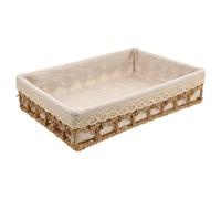 HEMOTON Cesta De Almacenamiento Tejida Imitación Ratán Organizador Compacto Para Escritorio Oficina Y Hogar 13.77X9.84X3.14 Pulgadas Multifuncional Para Pan Y Ordenación