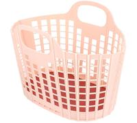 HEMOTON Cesta de Frutas de Plástico Rosa Multifunción Diseño Artístico y Asa Plegable para Almacenamiento en Casa y Transporte de Snacks y Verduras