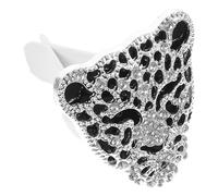HEMOTON Clip Decorativo para Salida de Aire de Coche Forma de Cabeza de Leopardo en Metal y Cristal, Diseño Delicado para Decorar y Añadir Estilo al Interior del Coche