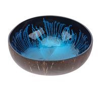 Hemoton Coconut Bowls Natural Coco Shell Bowl Decorativo Clave Almacenamiento contenedor de Dulces Tuercas Titular (Azul)