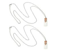 HEMOTON Collar de Semillas de Mostaza Pequeño Frasco de Vidrio 2 Unidades Joyería Religiosa para Oración y Fe Collar Inspirador para Hombre y Mujer Recuerdo Espiritual