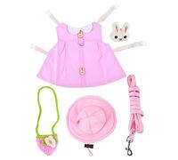 HEMOTON Colocar Juego de Ropa para Mascotas Disfraz de conejita de Guinea y Conejos Cubrir Aseo Conejito Correa de Chaleco de Gato disfrazarse de Conejo disfrazarse de Mascota Felpa Rosa