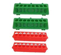 HEMOTON Comedero Multifunción para y Pollitos, Plástico Duradero, Set De 4 Piezas (2 Rojo, 2 Verde), Alimentación Segura y Anti-derrame, Uso Doméstico para Aves