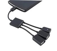 HEMOTON Concentrador USB Micro Adaptador De Cable Macho Hembra Puerto OTG y Doble USB Uso Coche o Escritorio