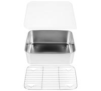 HEMOTON Contenedor de Acero Inoxidable para Alimentos Tapa Hermética, Resistente al Congelador y Fácil de Limpiar, Adecuado para Organización Cocina y Preparación de Comidas