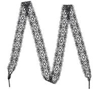 HEMOTON Cordones Elásticos de Encaje Floral para Zapatos de Dama Lazos Decorativos Negros de Cordoneras Resistentes y Elegantes para Calzado de Vestir