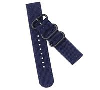 HEMOTON Correa de Reloj de 22mm de Nailon Azul, Doble Articulación | Hebilla de Acero Inoxidable, Textura Suave y Transpirable, para Deportes Acuáticos, Fitness y Recambio