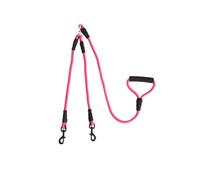 HEMOTON Correa para Perros Doble Cabeza 1.2mm*140cm Correa De Adiestramiento Rosa Cuerda De Polipropileno para Pasear Perros Pequeños y Medianos Actividades Libre Mascotas
