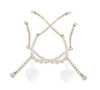 HEMOTON Correas para Tacones Desmontables con Perlas Artificiales Antideslizantes y Elegantes Accesorios para Zapatos de Mujer Sujetan Tobillos y Evitan que Salga Dorado con Adhesivos