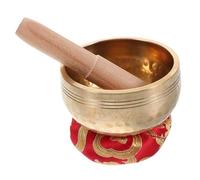 HEMOTON Cuenco De Metal Para Budismo Cuenco Para Meditación Decorativo Para Yoga Incluye Pequeño Mazo De Madera y Anillo De Sujeción Para Prácticas De Meditación y Rituales Espirituales