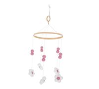 HEMOTON Decoración de Carillón de Viento Pompones de Flores Estilo Bohemio para Habitación de Móvil para Cuna de Niña Decorativo para Dormitorio