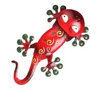 HEMOTON Decoraciones Para Colgar En La Pared Decoración Al Aire Libre Muro De Jardín Decoración De La Pared Del Hogar Geco Exterior Decoraciones De Jardín Decoración De Jardín Rojo Metal