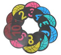 HEMOTON Discos Señalización Entrenamiento Fútbol PVC Duraderos Números 1-10, Juego de 10 Unidades para Marcar Cancha y Ejercicios de Agilidad, Accesorios para Fútbol y Deportes al Aire