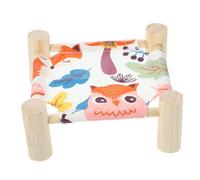 HEMOTON Elevated Wood Leg Guinea Pig Bed Natural Indoor Pet Nest Breathable Hammock For Hamsters and Rabbits Comfortable Small Animal Resting Spot