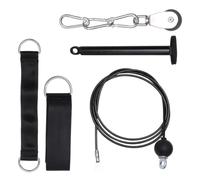 HEMOTON Equipo de Extensión de Tríceps Portátil para Brazos Poleas | Metal Resistente, Agarre Antideslizante, Anclajes de Puerta y Asas, Ejercicio en Casa o Garaje