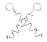 HEMOTON Estacas En Espiral para Tienda De Campaña y Mascotas, Clavos De Hierro Molido, Juego De 2 Piezas, Resistentes y Puntuales, Accesorios para Camping Al Aire Libre y Fijación De Toldos