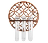 HEMOTON Estantes para Plantas De Madera Macetero De Pared con Tubo De Ensayo para Interior Florero De Plástico para Plantas De Aire