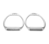 HEMOTON Estribos de Aluminio de Alta Resistencia para Silla de Montar Inglesa, Antideslizantes, Color Plateado, 1 Par, Equipo Ecuestre Profesional para Equitación Segura y Entrenamiento