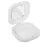 HEMOTON Estuche de Viaje para Alineadores, Caja para Prótesis Pequeña, Abs Blanco, con Espejo, Protege de Daños y Dobleces