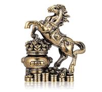 HEMOTON Figura de Caballo China de Latón Cuenco Riqueza, Escultura Feng Shui Pequeña para Decoración de Escritorio en Oficina y Hogar, Adorno Zodiacal Caballo Año 2026