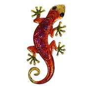 HEMOTON Figura Decorativa de Pared de Lagarto 3D, Metal, Gecko, decoración de jardín, Animales, Hierro, Figuras de jardín, Figura Decorativa, Escultura de Pared, Objeto de Pared, Estatua, salón,