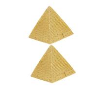 HEMOTON Figura Decorativa Pirámide Egipcia Dorada en Resina, Modelo Vintage Retro, Adorno para Escritorio y Accesorio Fotográfico, 2 Piezas