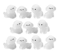 HEMOTON Figuras de Perros en Miniatura Mini Animales Adorno Luminoso 24 Piezas de Resina Cachorro de Resina Blanco Varios Estilos para Micro Paisaje y Decoración de Varios Estilos