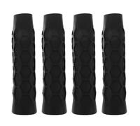 HEMOTON Funda de Agarre de Silicona Negra para Raquetas de Pickleball, 4 Piezas Patrón Hexagonal Antideslizante, Protector de Empuñadura Ligera, Absorción de Sudor y Amortiguación