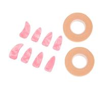 HEMOTON Fundas Protectoras Para Uñas De Práctica De Guzheng, Tamaño Grande, Color Perla 8 Piezas y 2 Cintas Adhesivas, Cubiertas Para Dedos Para Aprendizaje y Protección Durante El Toque