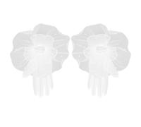 HEMOTON Guantes de Encaje Blanco Muñeca para Boda y Disfraz | Tul Fino, Bordes Refinados y Costuras Cuidadas, Estilo Vintage Clásico para Ceremonias y Noche