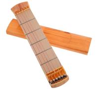 HEMOTON Guitarra De Bolsillo Para Principiantes Guía De Práctica De Acordes De Guitarra Herramienta De Entrenamiento De Mástil De Trastes Práctica Portátil Para Viajes y Casa Madera Natura