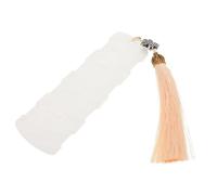 HEMOTON Guzhengs Marcadores Rectangulares Con Placa De Uñas Con Elegante Borla Dorada: Para Mujeres, Amantes De Los Libros Y Proyectos De Manualidades